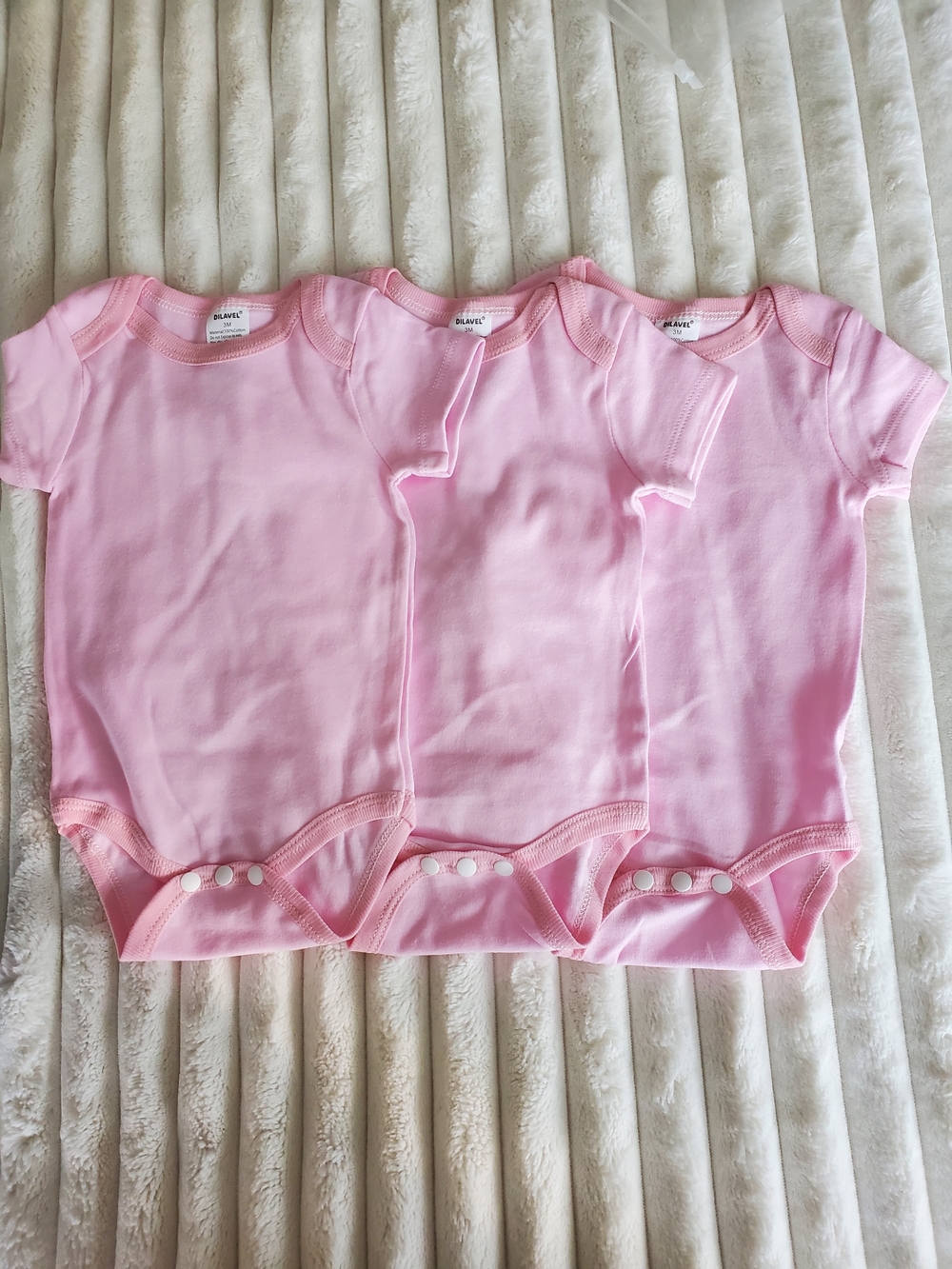 NEW Pink Baby Girl Onesie Bodysuits - 3-Pack